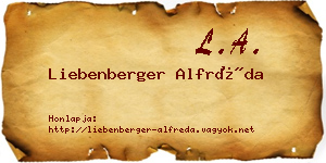 Liebenberger Alfréda névjegykártya